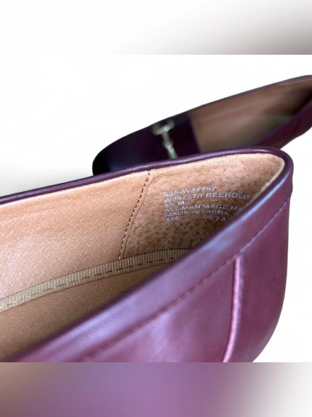 Women's Burgundy Leather Block Heel Loafers